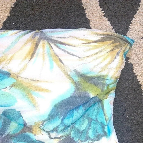 Extro Floral Print Mesh Ruched Bandeau Top Size Small - Picture 6 of 8